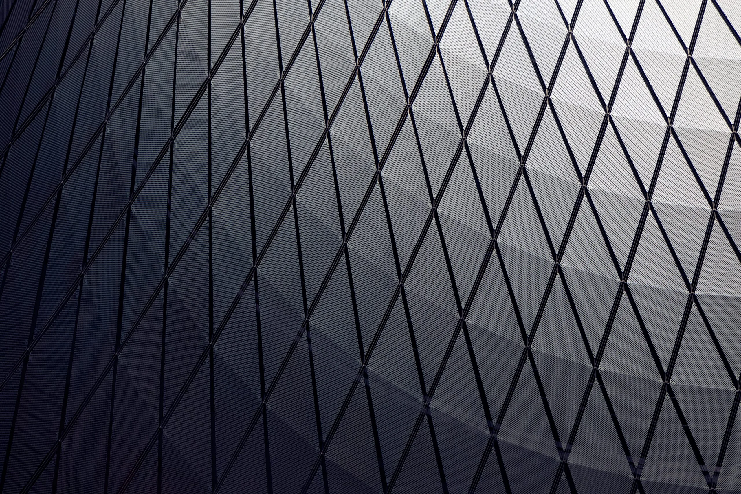 a close up of a building with a net on it